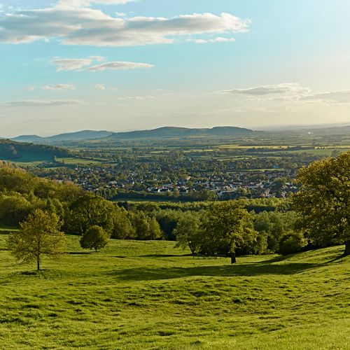 Scenic sweeping landscape of 500-acre Farncombe Estate woodland trails